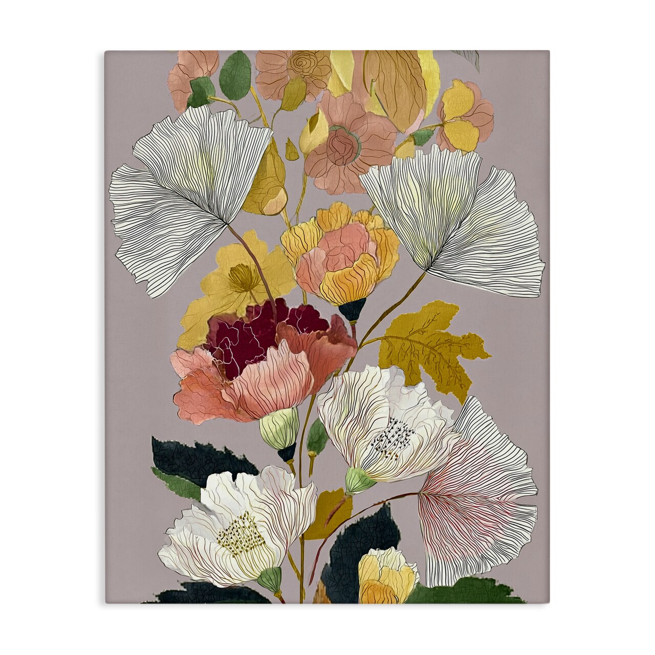 Stupell Industries Detailed Foliage Leaves Canvas, design by Annabelle Hall